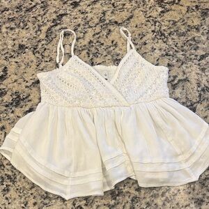 Hollister White Lace Spaghetti Strap Tank Top Juniors Large